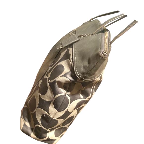 Authentic COACH Signature C Tote LAURA Cream/White F18335 Large Bag - Picture 3 of 10